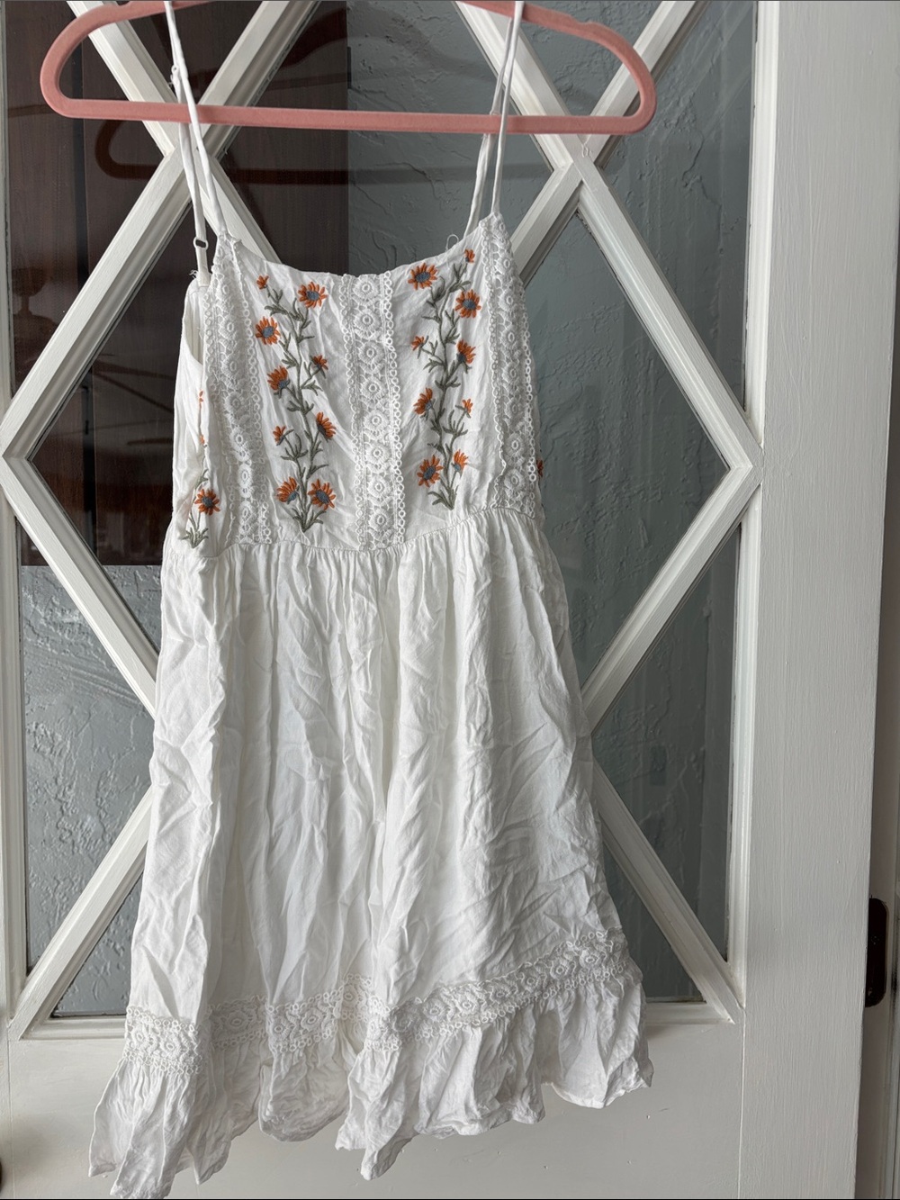 Patrons of Piece Embroidered White Floral Dress